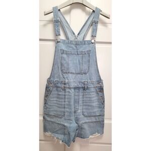 American Eagle Women's Denim Overall Utility Shorts - Light Wash - Size M - NWOT